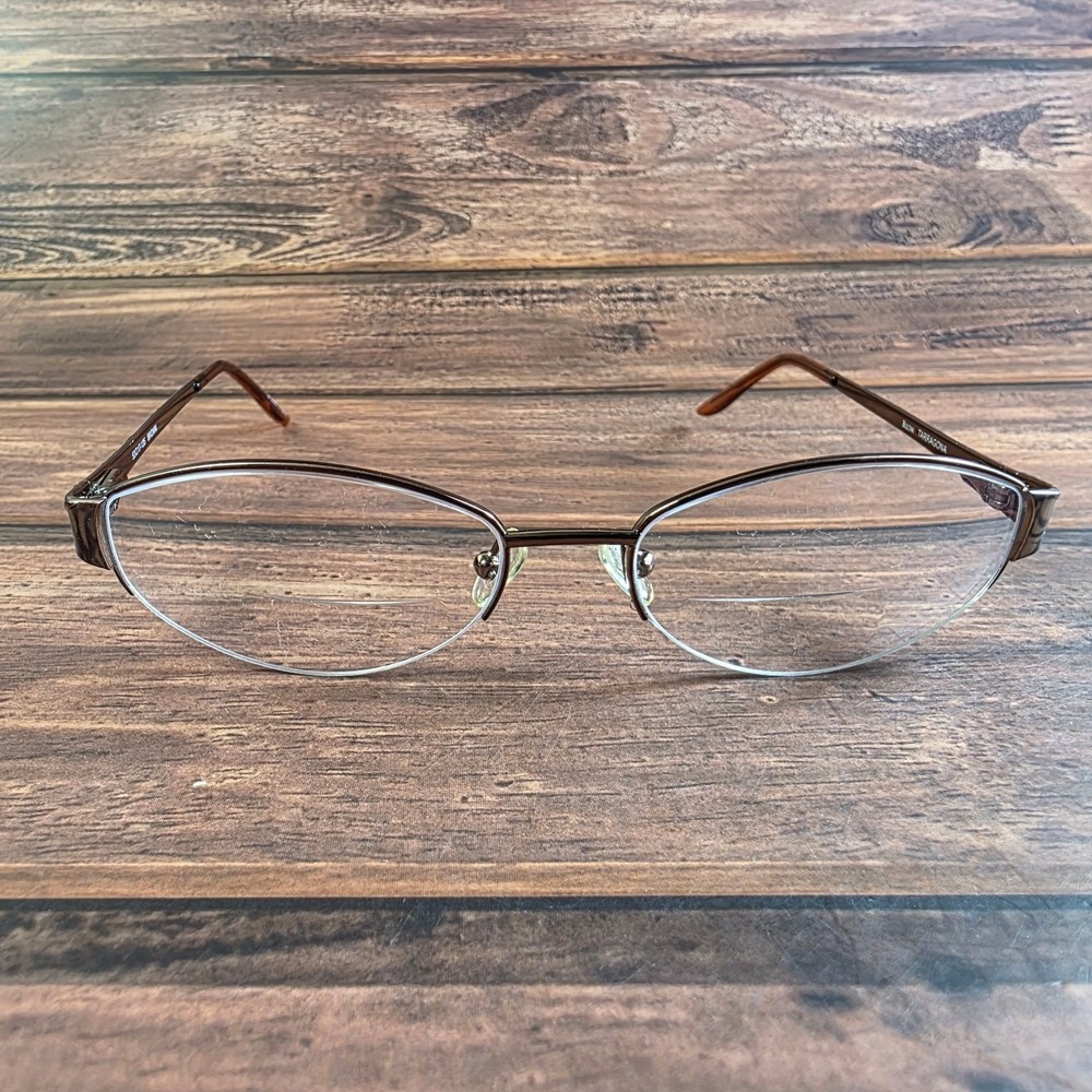 Bulova‎ Tarragona Women's Brown 53mm Eyeglass Frames Metal Acetate
